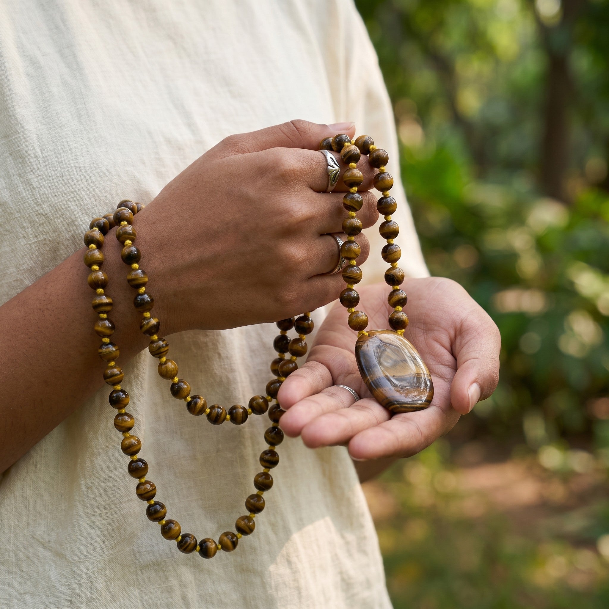 Tiger Eye 108 Beads + 1 Thumbstone Japmala