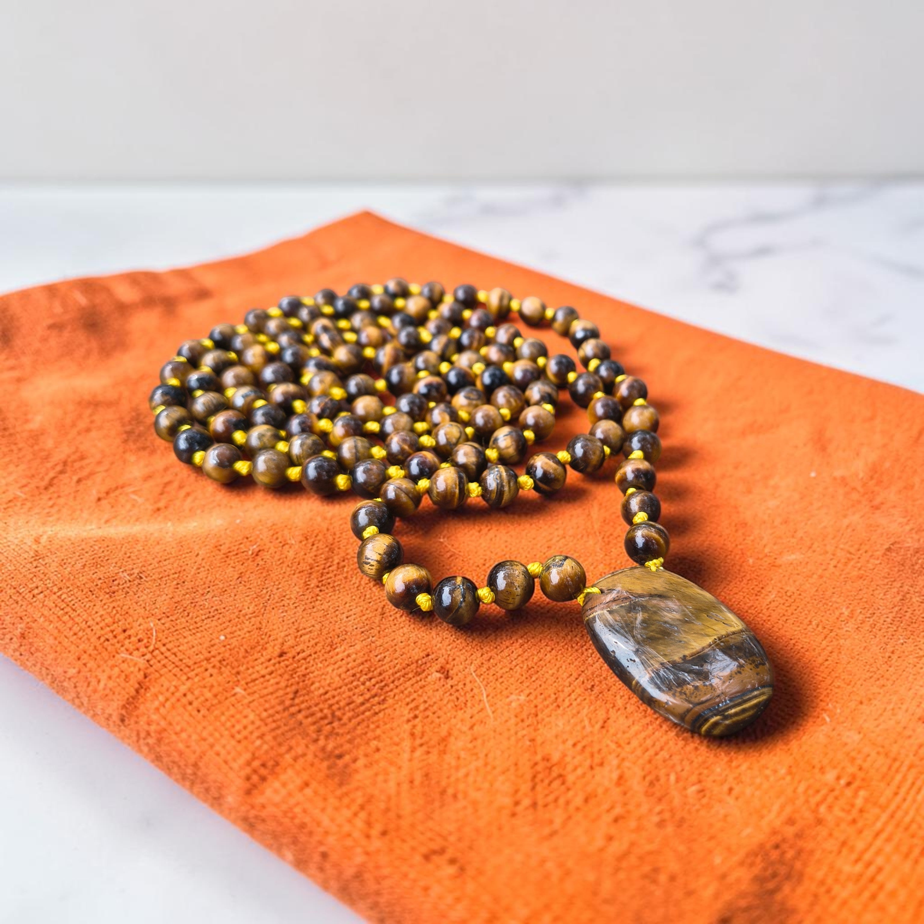Tiger Eye 108 Beads + 1 Thumbstone Japmala