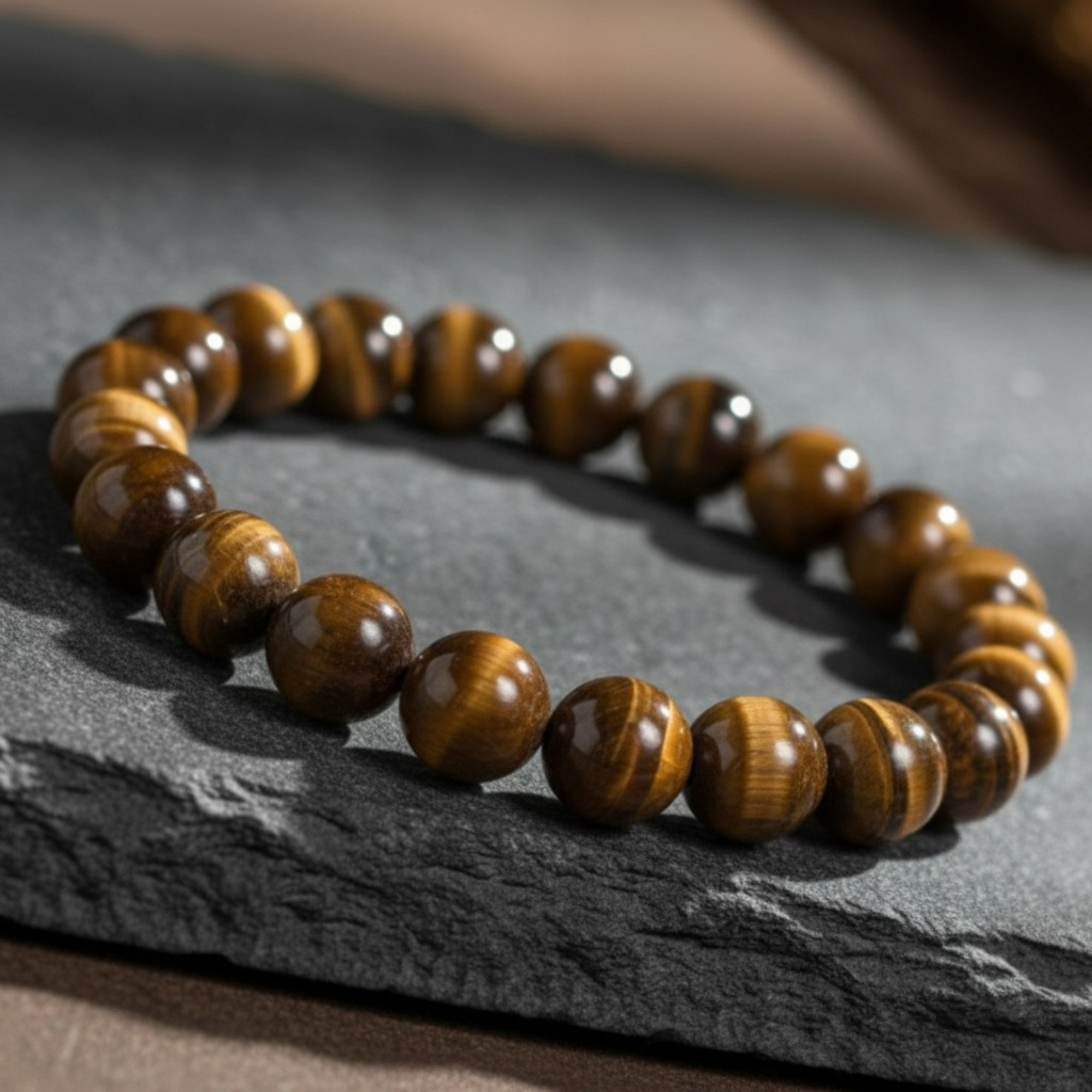 Tiger Eye Courage Bead Bracelet