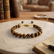 Tiger Eye Gemstone Rakhi Bracelet (Free Size)