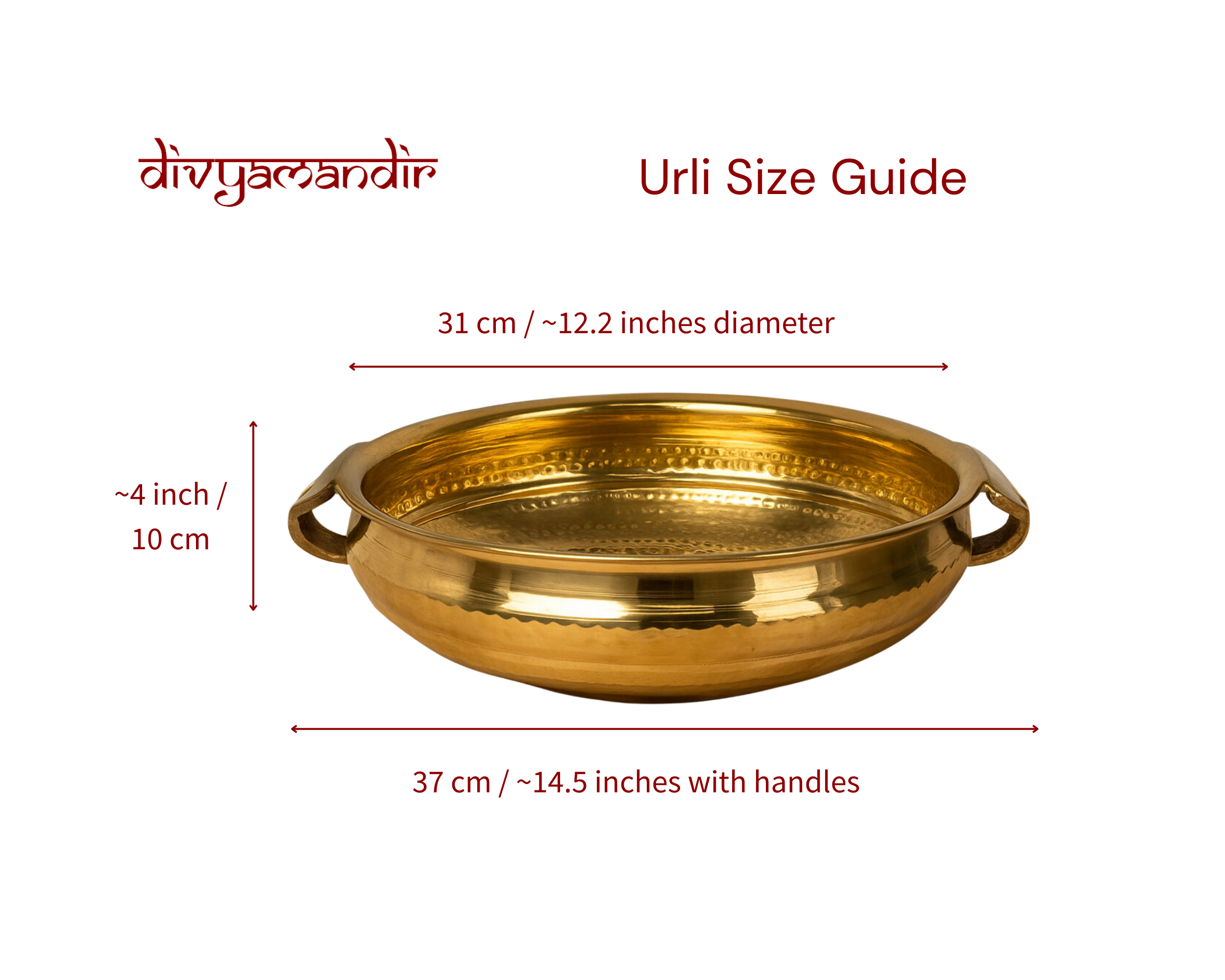 Traditional Brass Urli 12 inch