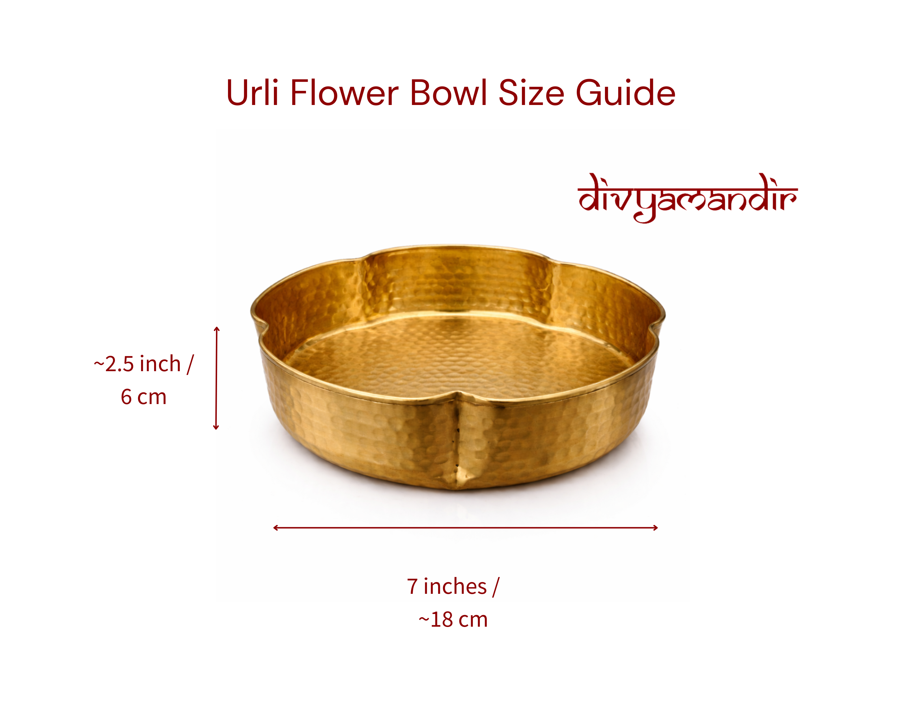 Brass Urli Flower Bowl 7 inch