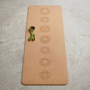 7 Chakra Cork Yoga Mat, 72x24 inch | Natural Rubber | Yoga Sling Included