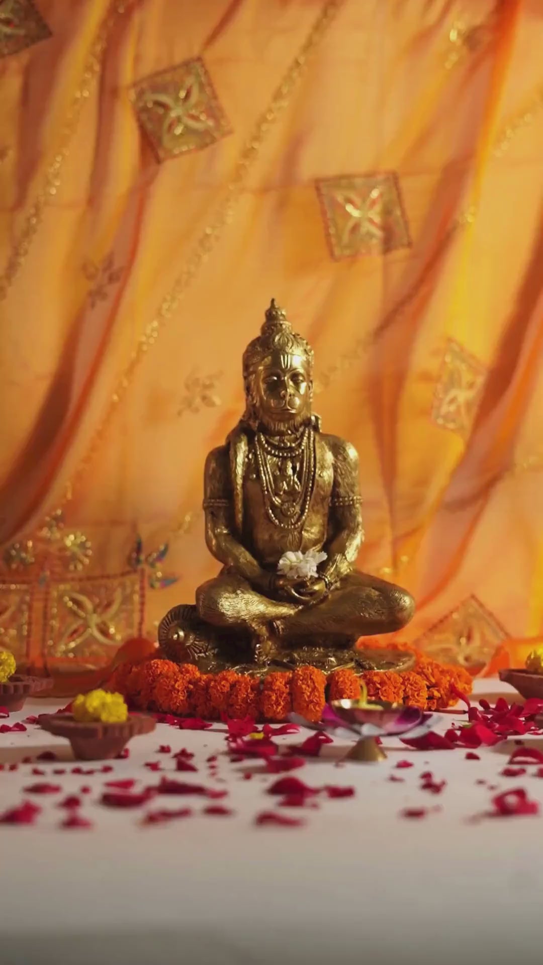 Load video: Divine Hanuman Ji Meditating Brass Idol